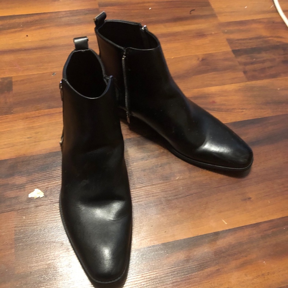Men leather quarter length boots